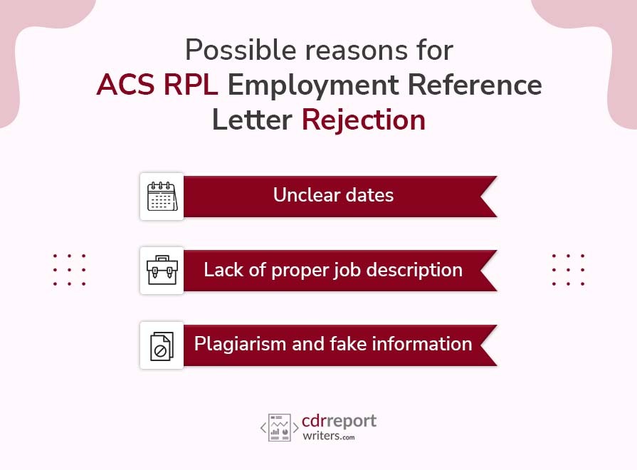 Possible reasons for ACS RPL Employment Reference Letter Rejection