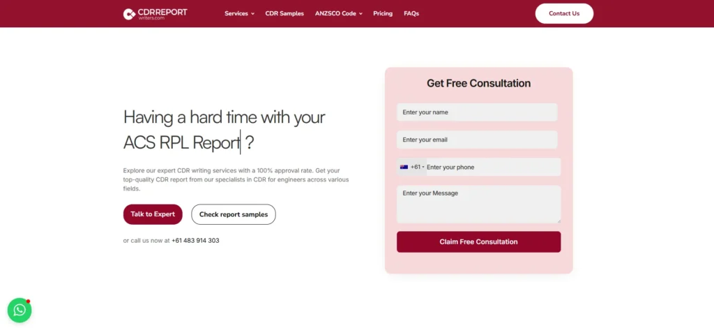 CDR Report Writers landing page