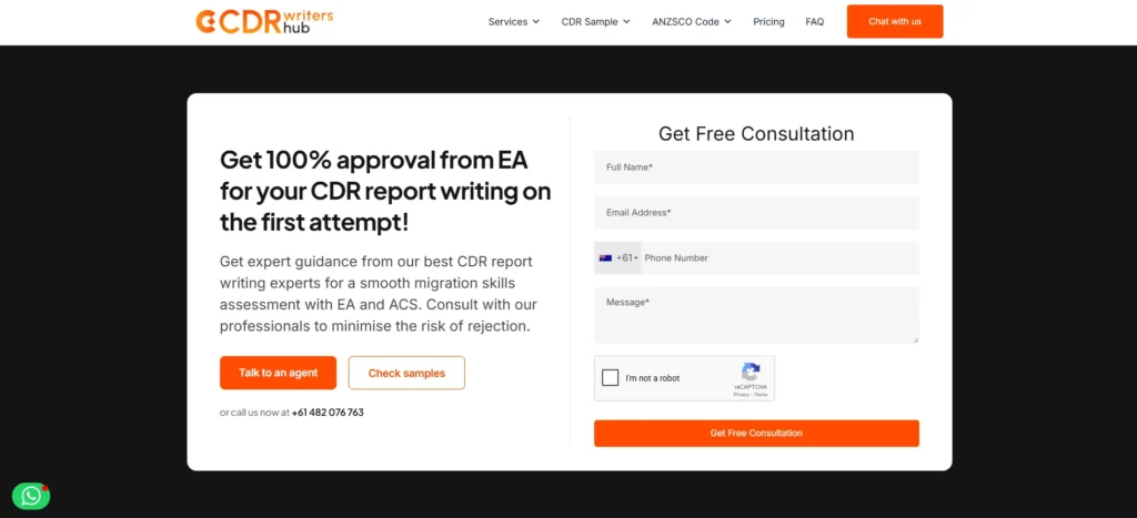 CDR Writers Hub landing page